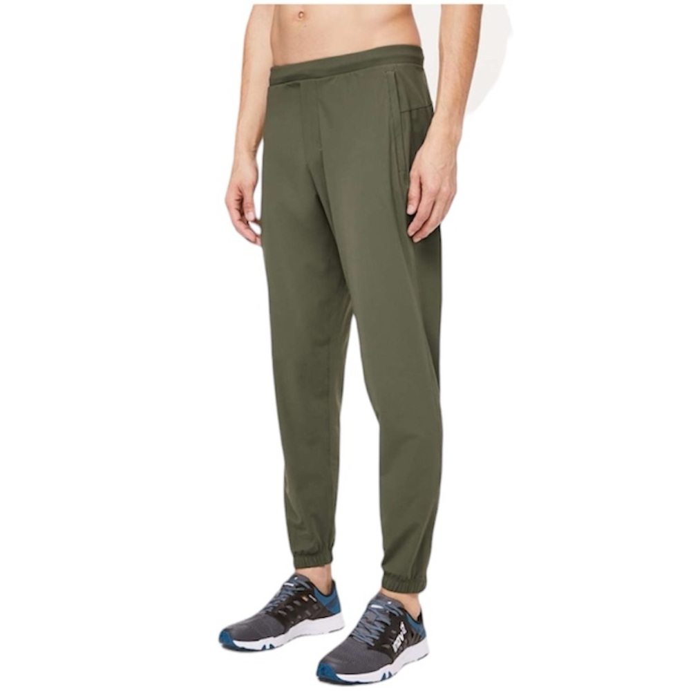 Lululemon Surge Jogger Pants Olive Green Zip Cuffs Running Stretch Mens Size XS